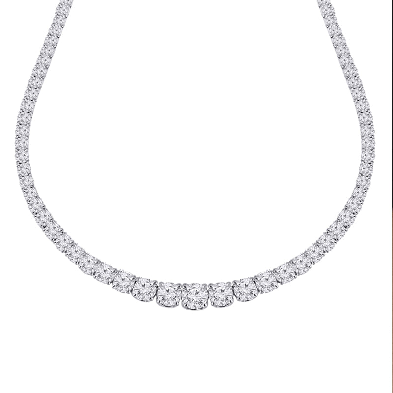 10CT Lab Grown Diamond Tennis Necklace in 14K White Gold