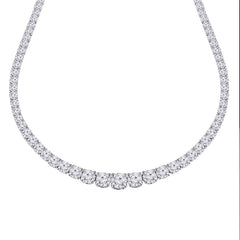 10CT Lab Grown Diamond Tennis Necklace in 14K White Gold