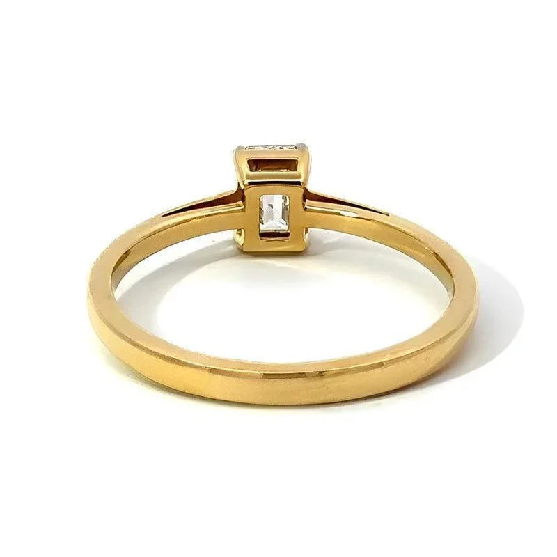14K Yellow Gold 0.50CT Emerald Cut Lab Grown Diamond Ring