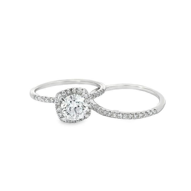 1.35TDW Lab Grown Diamond Bridal Set in 14K White Gold
