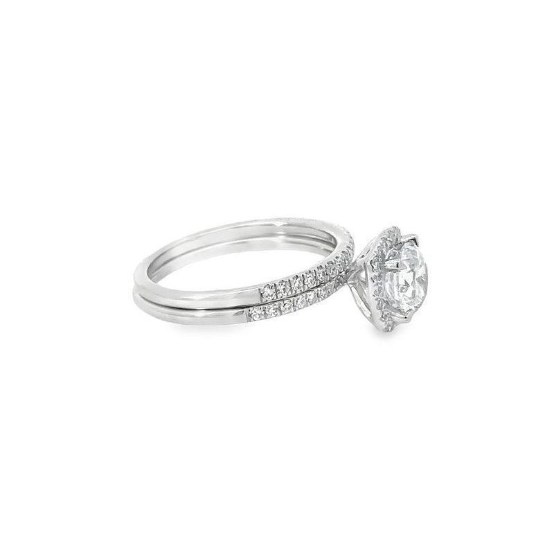 1.35TDW Lab Grown Diamond Bridal Set in 14K White Gold