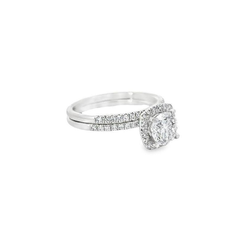 1.35TDW Lab Grown Diamond Bridal Set in 14K White Gold