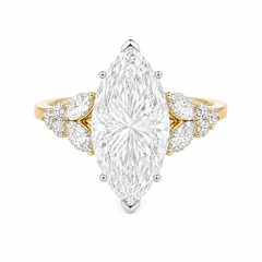 3.60TDW Lab Diamond Marquise Engagement Ring in 14K Yellow Gold