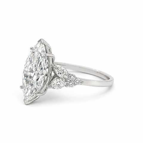 3.60TDW Lab Diamond Engagement Ring in 14K White Gold