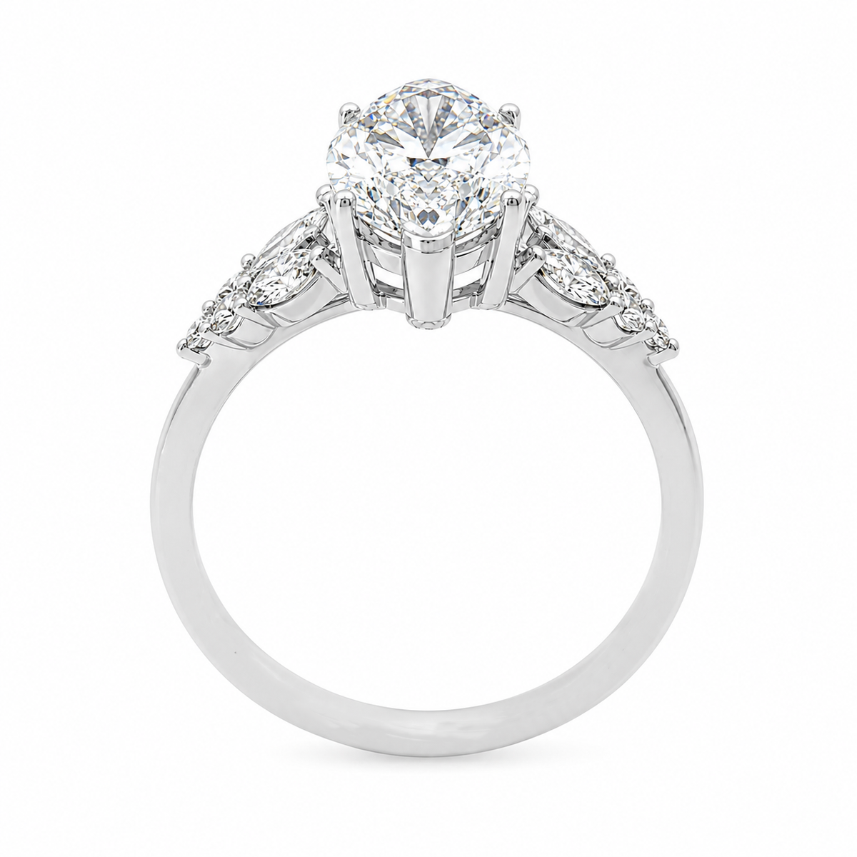 3.60TDW Lab Diamond Engagement Ring in 14K White Gold 