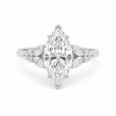 3.60TDW Lab Diamond Engagement Ring in 14K White Gold