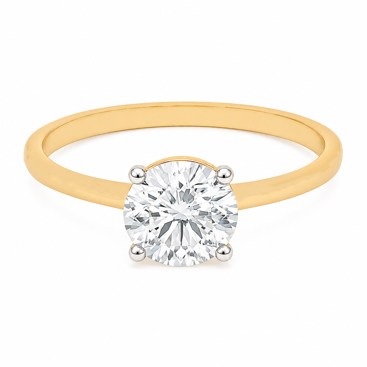 1.50TDW Lab Diamond Solitaire Ring in 14K Yellow Gold
