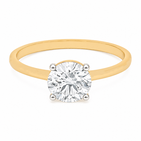 1.50TDW Lab Diamond Solitaire Ring in 14K Yellow Gold