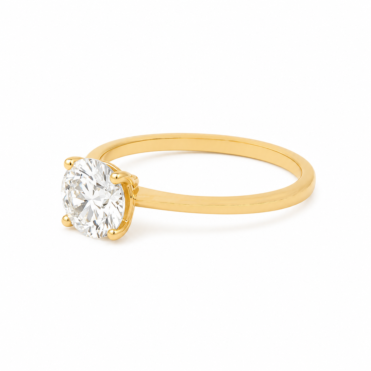 1.50TDW Lab Diamond Solitaire Ring in 14K Yellow Gold