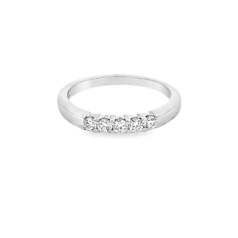 10K White Gold 0.25TDW Lab Grown Diamond 5 Stone Band