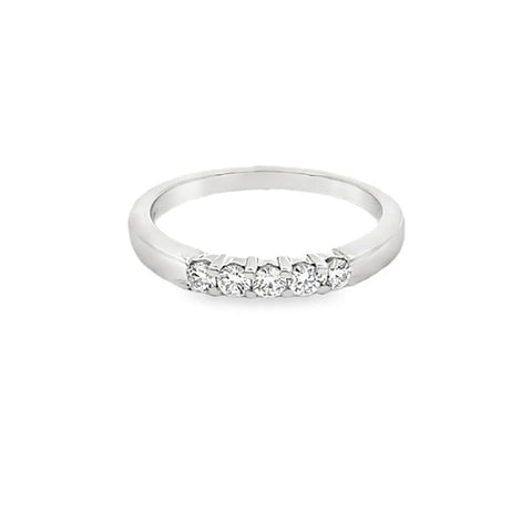 10K White Gold 0.25TDW Lab Grown Diamond 5 Stone Band