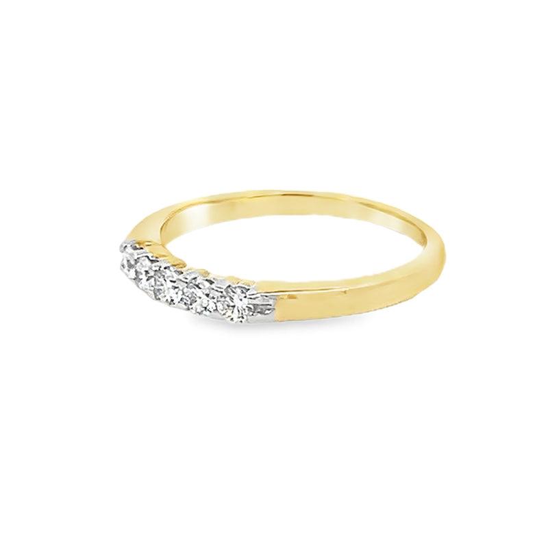 10K Yellow Gold 0.25TDW Lab Grown Diamond 5 Stone Band