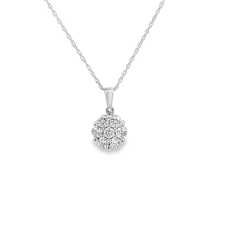 1.00TDW Lab Grown Diamond 14K White Gold Earring &amp; Pendant Set