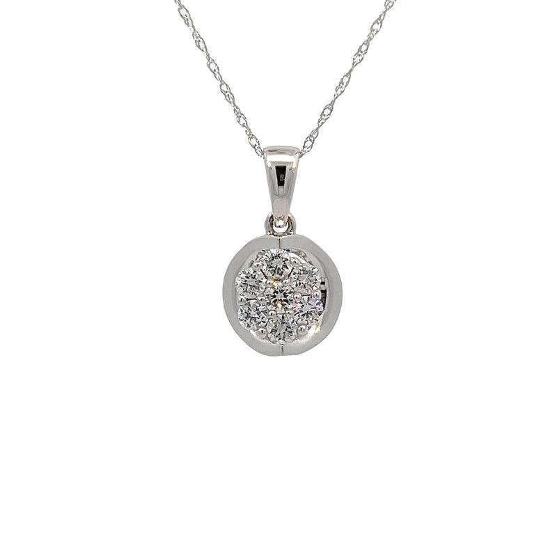 14K White Gold 0.40TDW Lab Grown Diamond Pendant