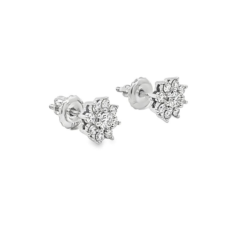 1.00TDW Lab Grown Diamond Earring &amp; Pendant Set in 14K White Gold