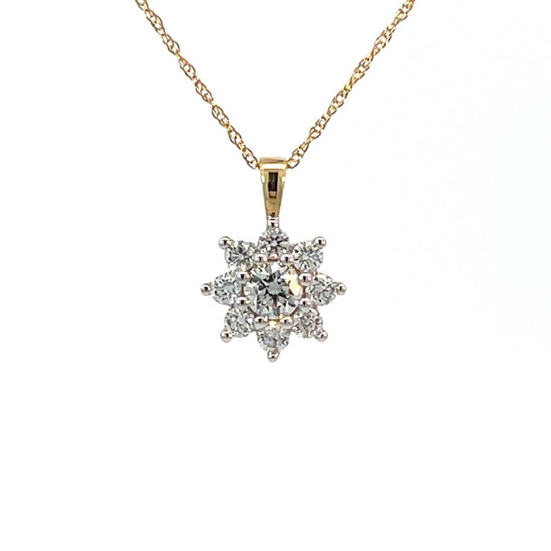 1.00TDW Lab Grown Diamond Earring &amp; Pendant Set in 14K Yellow Gold