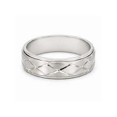 10 Karat White Gold 6mm Fancy Wedding Band