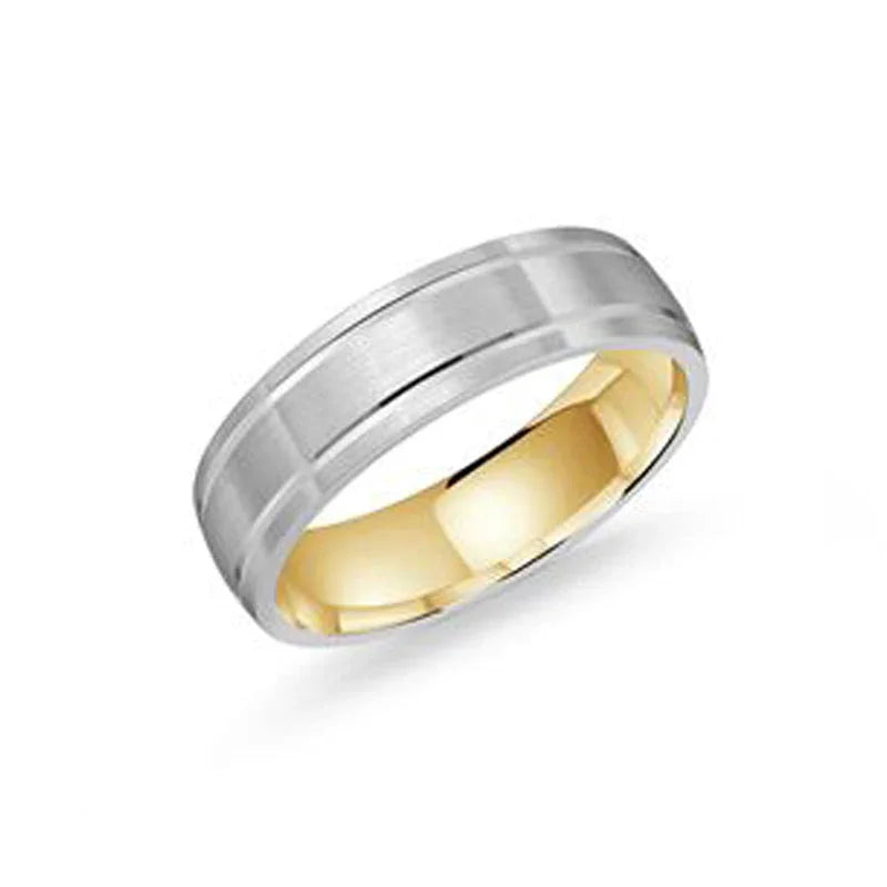 10, 14 Karat 6mm Solid Gold Hollow Fancy Comfort Fit Wedding Band