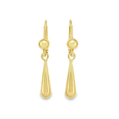 18K Yellow Gold High Polish Tear Drop Earrings
