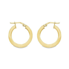 2.5 MM Square Tube Hoop Earrings In 10K, 14K and 18K Yellow Gold