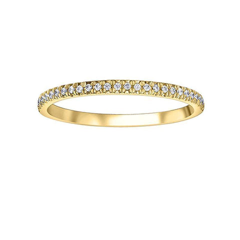 10K Yellow Gold 0.15TDW Diamond Claw Set Wedding Band