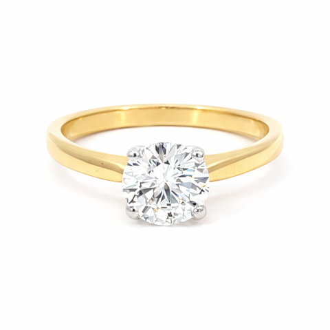 14K Yellow Gold 1.02CT Lab Grown Diamond Solitaire Ring