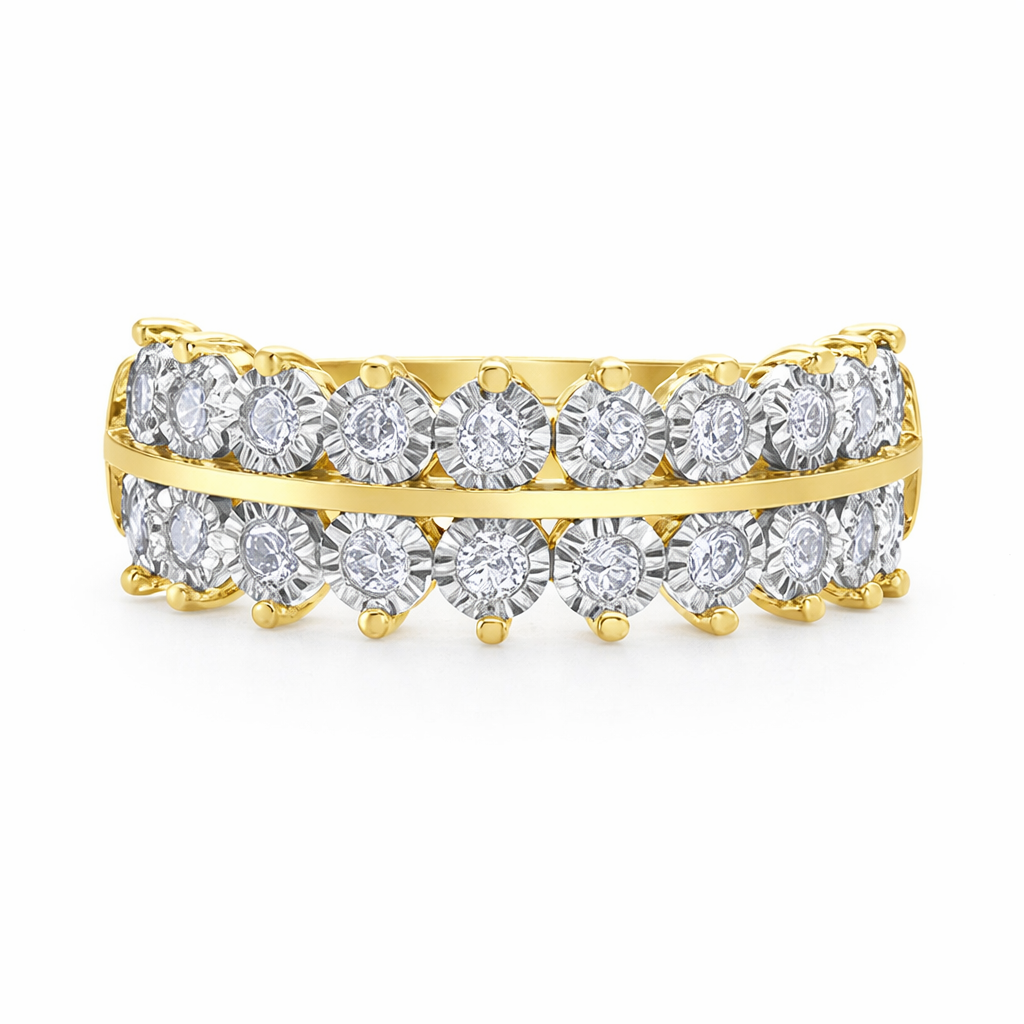 10K Yellow Gold 0.50TDW Diamond Illusion Band