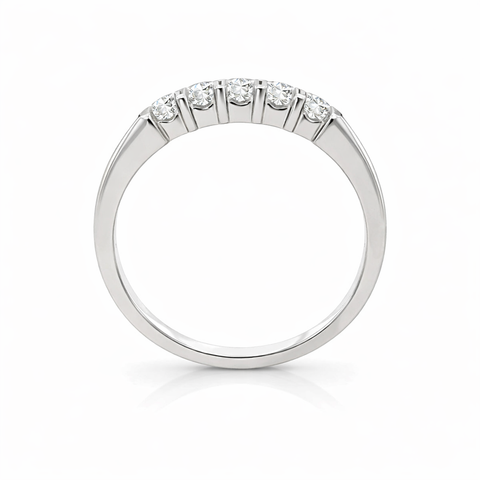 10K White Gold 0.25TDW Lab Grown Diamond 5 Stone Band
