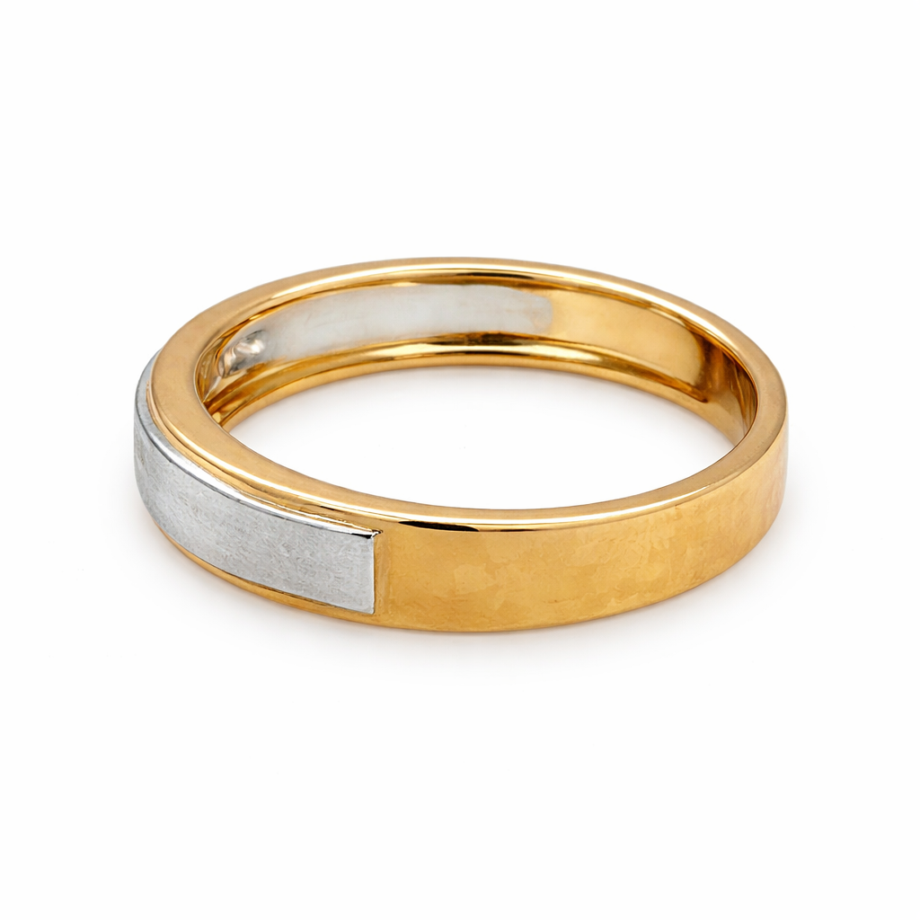 Solid 10K Two Tone Gold Women's Round Diamond Wedding Anniversary Band With 0.15TDW