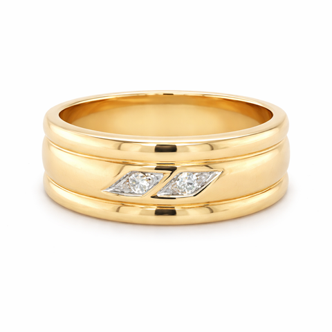 10K Yellow gold and 0.04TDW Diamond Women's Band