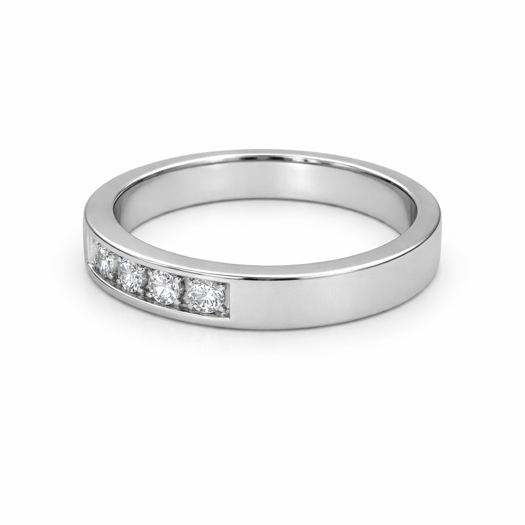 14K White Gold 0.50CT Ten Diamond Anniversary Band