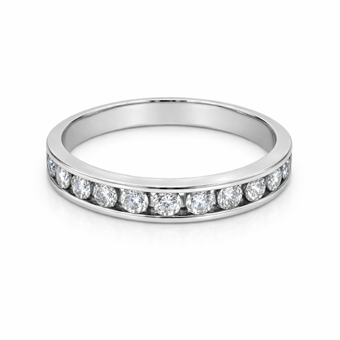 14K White Gold 0.75CT Ten Diamond Anniversary Band