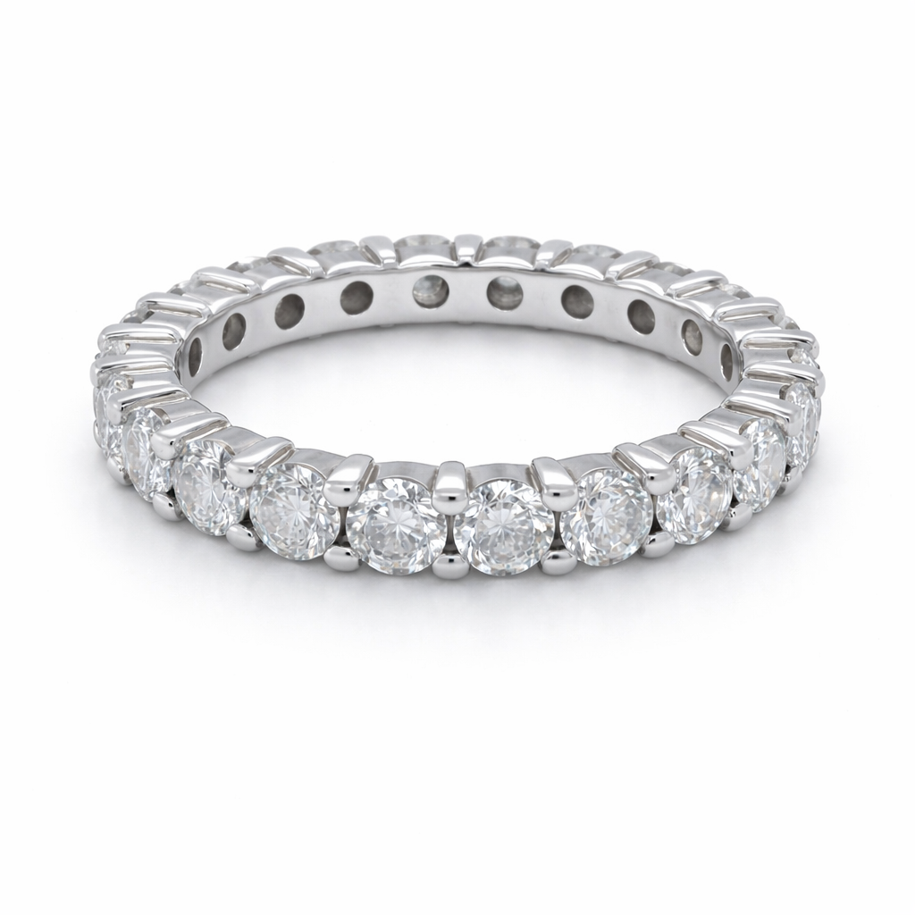 14K White Gold 2.00TDW Diamond Full Eternity Band