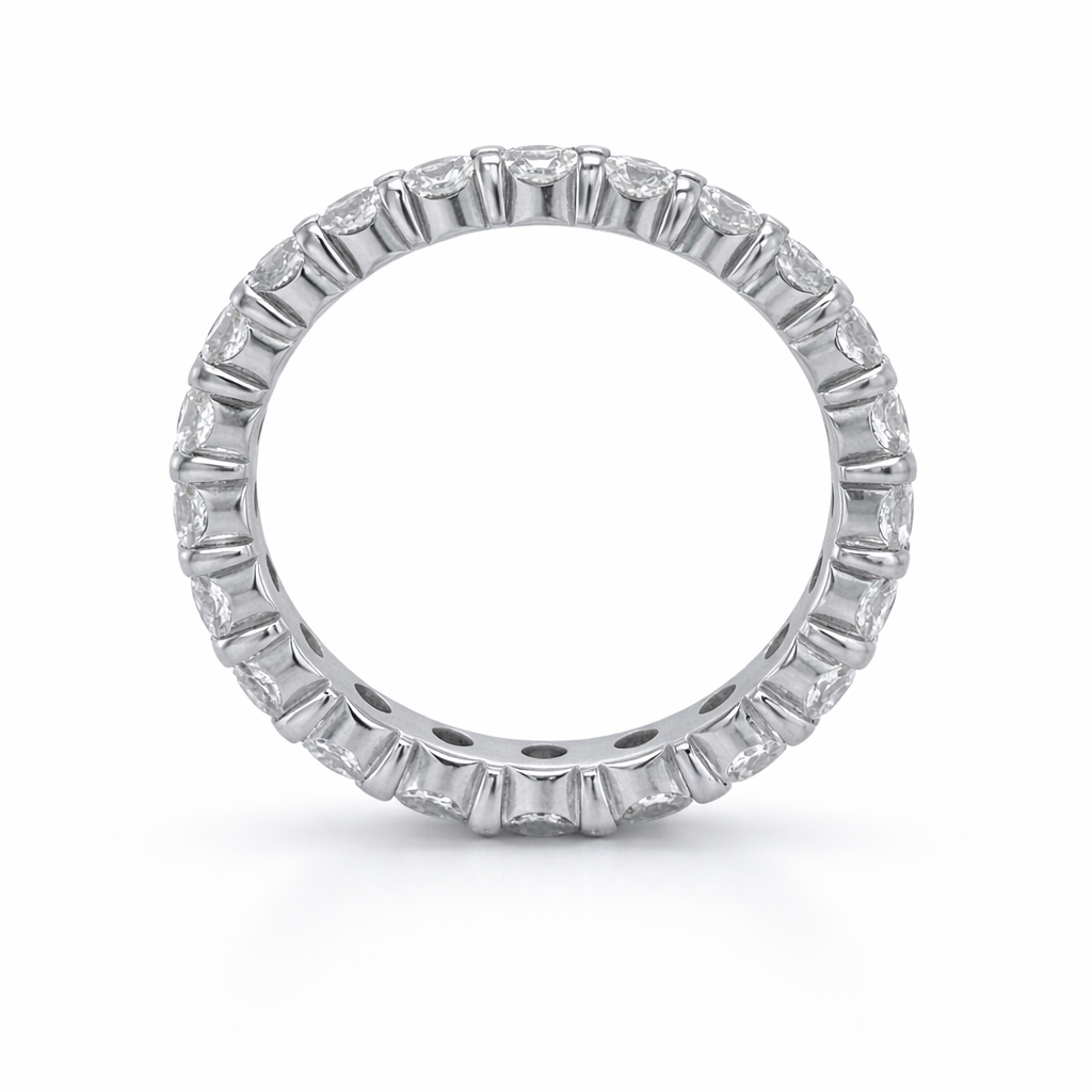 14K White Gold 2.00TDW Diamond Full Eternity Band