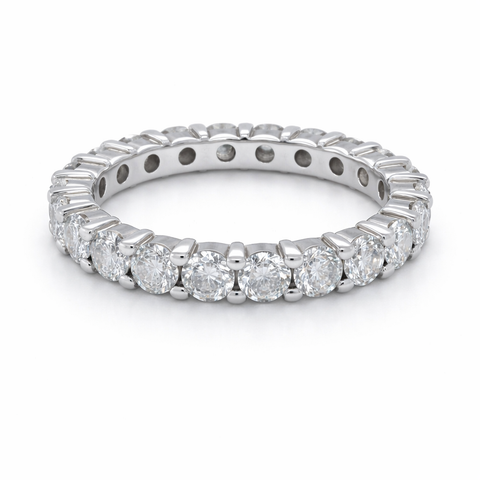 14K White Gold 2.00TDW Diamond Full Eternity Band