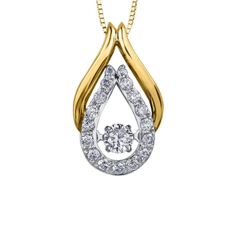 0.25TDW Canadian Diamond Pendant in 10K Yellow Gold