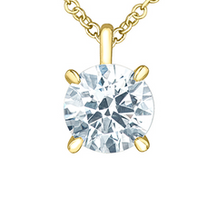 14K Yellow Gold 1.00CT Lab Grown Diamond Solitaire Pendant