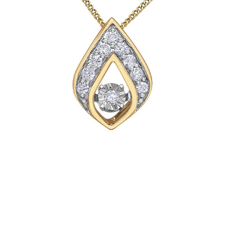 10K Yellow Gold 0.08TDW Diamond Moving Pendant