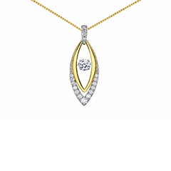 2.30TDW Lab Diamond 14K Two Tone Gold Moving Pendant