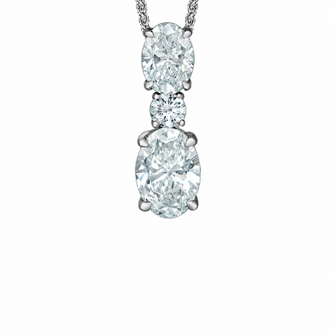 14K White Gold 1.60TDW Lab Grown Diamond Drop Pendant