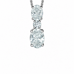 14K White Gold 1.60TDW Lab Grown Diamond Drop Pendant