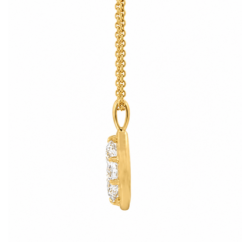1.00CT Lab Grown Diamond 14K Yellow Gold Marquise Solitaire Pendant with Chain