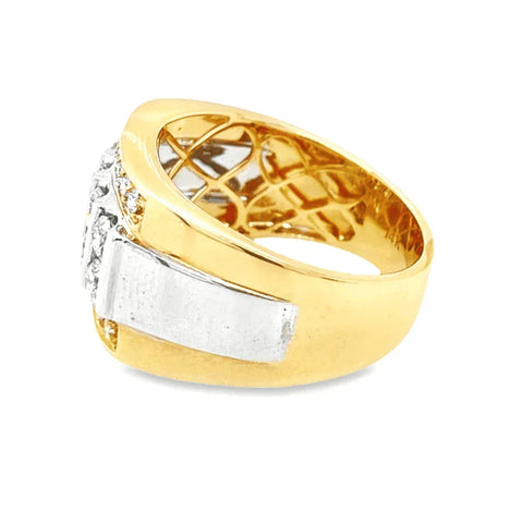 14K Yellow and White Gold 1.50TDW Diamond Men's Ring
