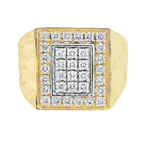 14K Yellow Gold 1.25TDW Diamond Mens Ring