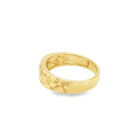 10K Yellow Gold 0.20TDW Nugget Style Men's Diamond Band