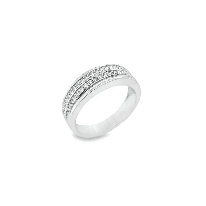 0.50TDW Diamond Men&#39;s Wedding Band in 10K White Gold
