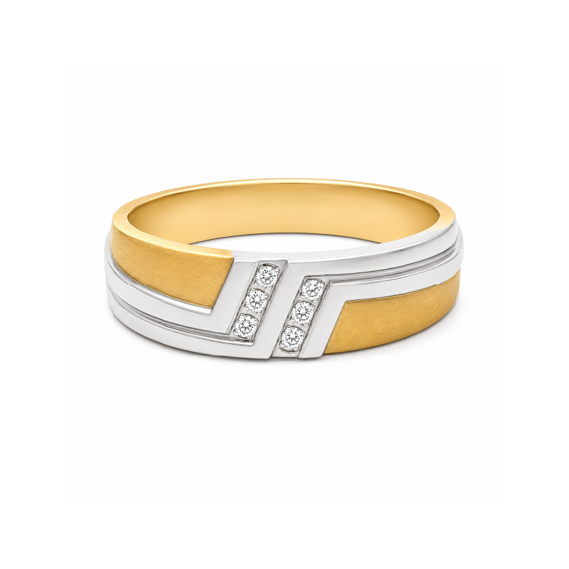 0.10 CT 10K Yellow Gold Men’s Diamond Band