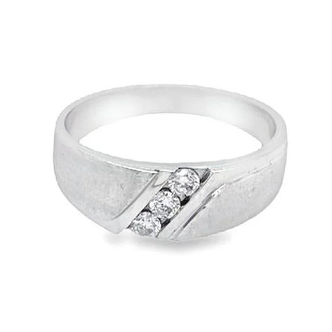 10K White Gold Diamond Mens Band With 0.25TDW