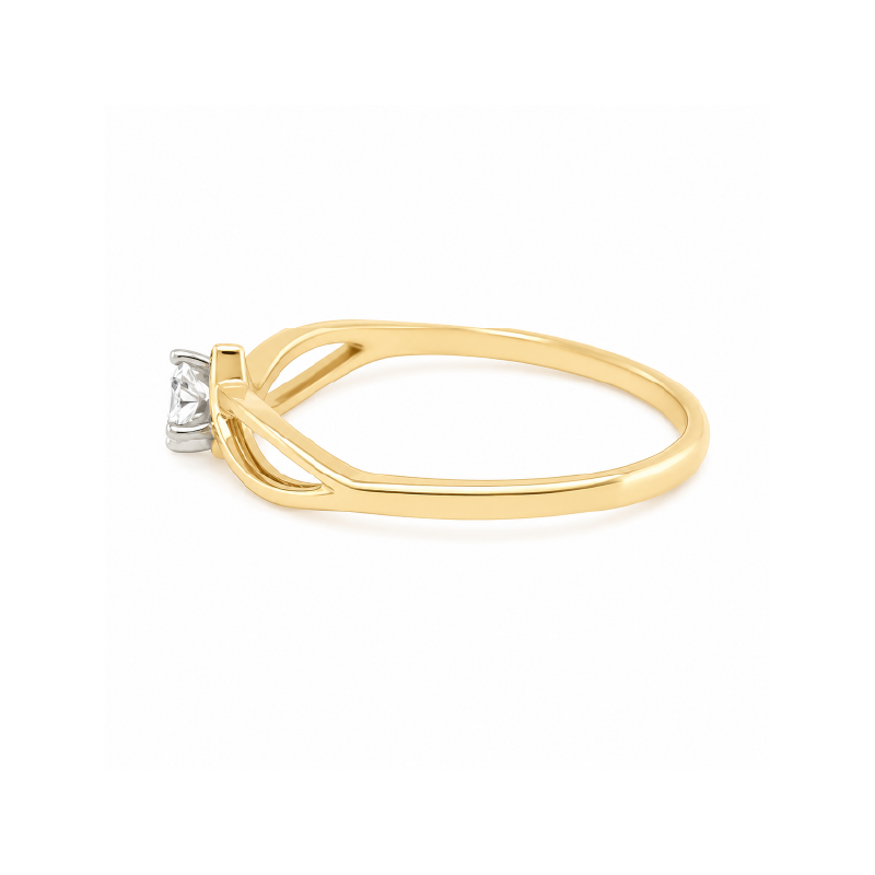 10K Yellow &amp; White Gold 0.05 TDW Diamond Ring