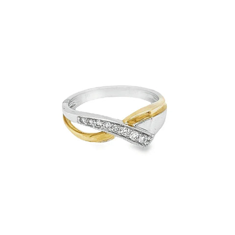 0.13 Ct TDW Diamond Special Anniversary Ring In 10K Yellow And White Gold